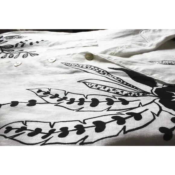 New Johnny Was Linen Camp Shirt, Size L - Picture 8 of 10